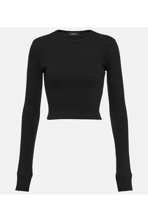 WARDROBE.NYC X Hailey Bieber HB cotton-blend jersey crop top