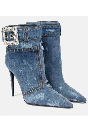 Dolce & Gabbana Embellished denim ankle boots