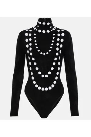 Alaïa AlaÃ¯a Jacquard velvet chenille bodysuit