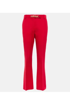 VALENTINO VLogo chain wool and silk pants