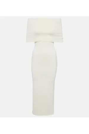WARDROBE.NYC Off-shoulder ribbed-knit midi dress