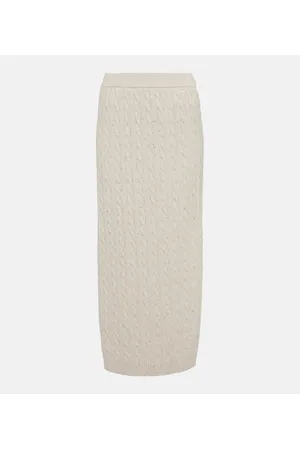 Brunello Cucinelli Knit cotton-blend midi skirt
