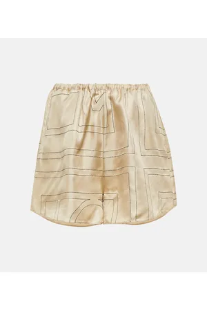 Totême Logo silk shorts