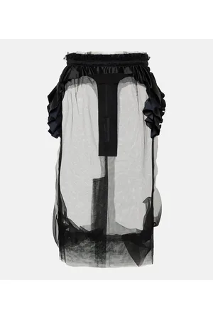 Maison Margiela Ruffle-trimmed tulle midi skirt