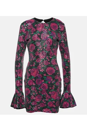 ROTATE Floral sequined minidress