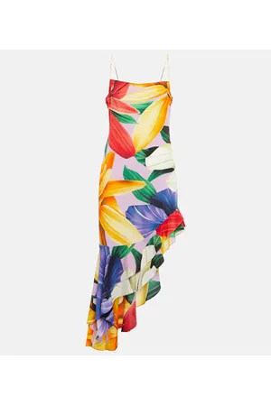 Etro Printed asymmetrical midi dress