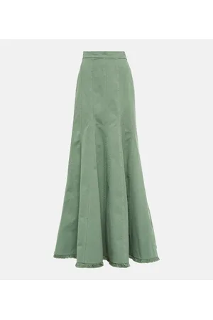 Max Mara Flared high-rise cotton maxi skirt
