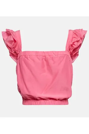 Velvet Gracen cotton and silk crop top
