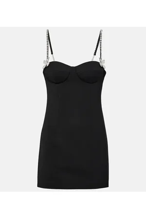 AREA Butterfly embellished wool minidress