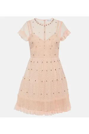 RED Valentino Embellished point dâesprit tulle minidress