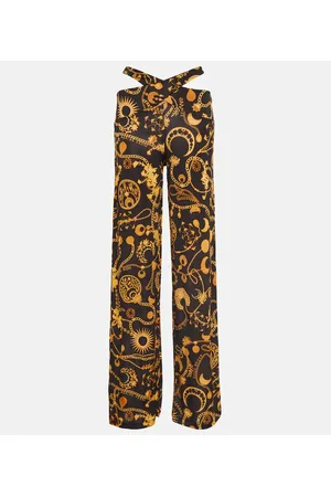 Marine Serre Cutout printed wide-leg pants