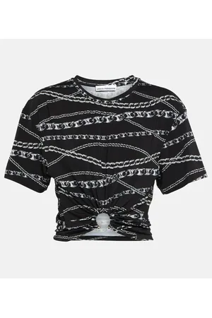 Paco rabanne Printed jersey crop top
