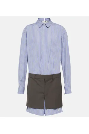 SACAI X Thomas Mason cotton minidress