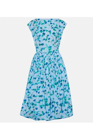 Marni Floral cotton poplin midi dress