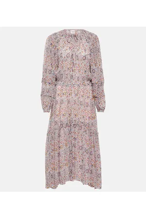 Marant Etoile Naema floral crÃªpe midi dress