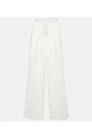 Dolce & Gabbana High-rise lace wide-leg pants