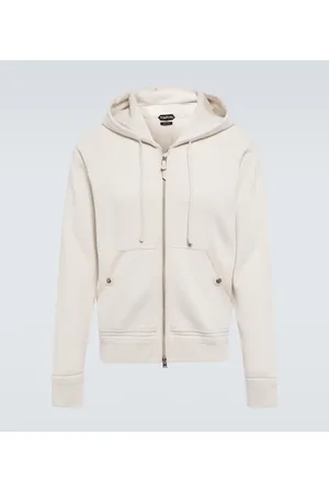 Tom Ford Leather-trimmed cashmere hoodie
