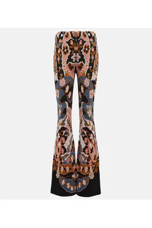 Etro Floral high-rise flared wool pants