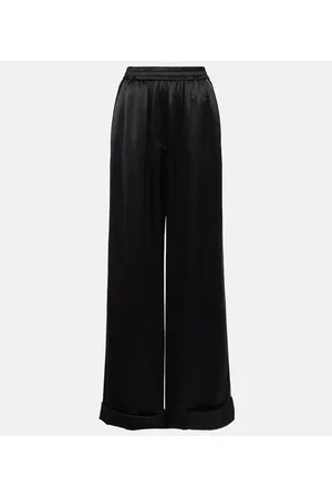 Dolce & Gabbana High-rise silk-blend wide-leg pants