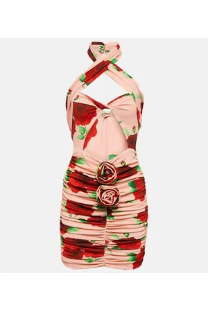 MAGDA BUTRYM Halterneck floral minidress