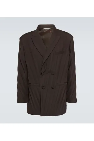 VALENTINO Pleated double-breasted blazer