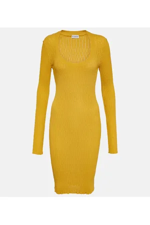 Burberry Ribbed-knit wool-blend midi dress