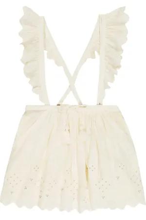 Louise Misha Riola embroidered cotton dungaree dress
