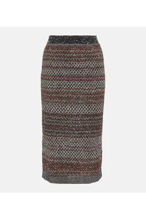 Missoni Striped sequined knitted pencil skirt