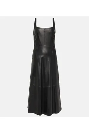 Vince Square-neck leather dress