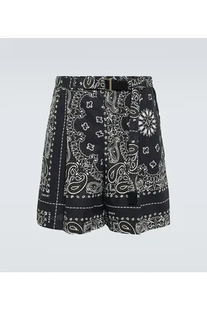 SACAI Bandana cotton poplin shorts
