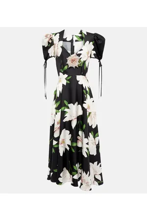 RODARTE Floral silk twill midi dress