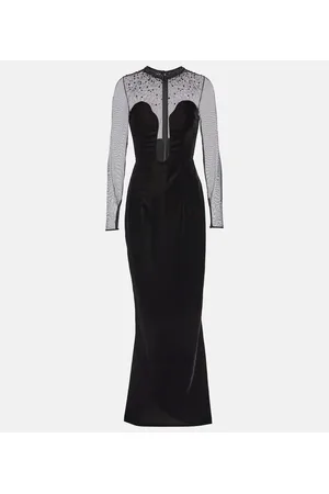 Miss Sohee Embellished velvet gown