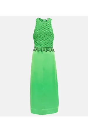 Ganni Halterneck satin midi dress