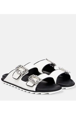 Roger Vivier Slidy Vivâ embellished bouclÃ© sandals