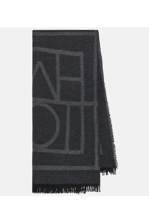 Totême Logo wool and cashmere scarf