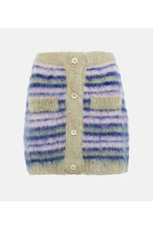Marni Striped mohair-blend miniskirt