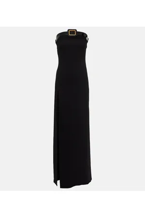 Tom Ford Buckle-detail strapless sablÃ© gown