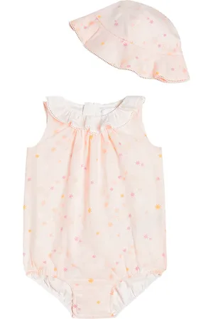 Chloé ChloÃ© Kids Baby cotton playsuit and sunhat set