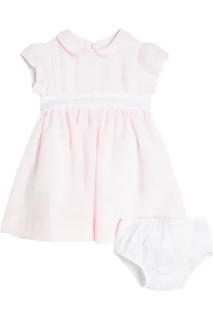 Il gufo Baby linen dress and bloomers set