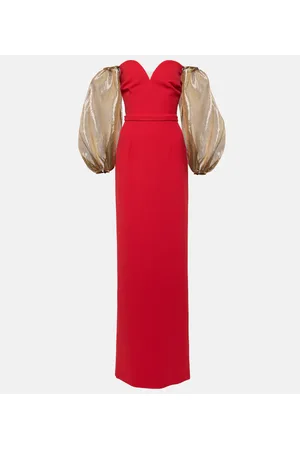 Safiyaa Auriel off-shoulder crÃªpe gown