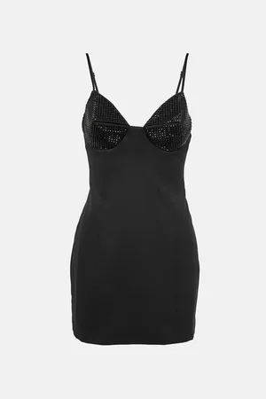 AREA Crystal-embellished minidress