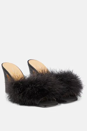 Maison Margiela Feather-embellished mules