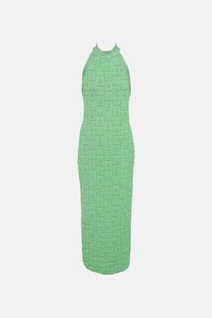 Balmain Monogram openwork midi dress