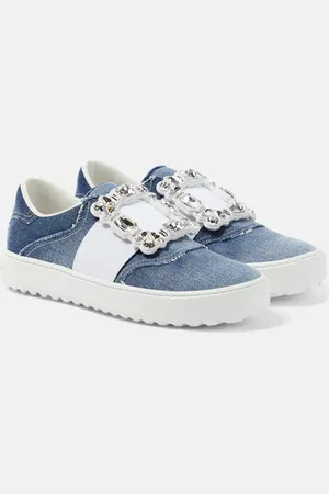 Roger Vivier Very Vivier fringed denim sneakers