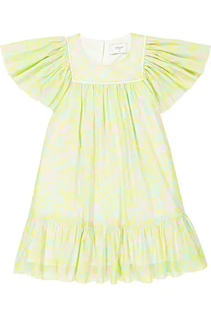 PAADE Puff-sleeve cotton chiffon dress
