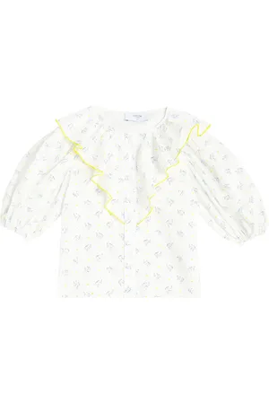 PAADE Ruched floral cotton shirt