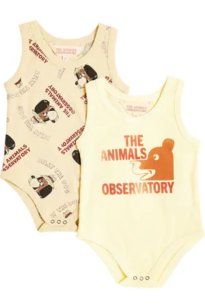 The Animals Observatory Baby set of 2 printed cotton bodysuits