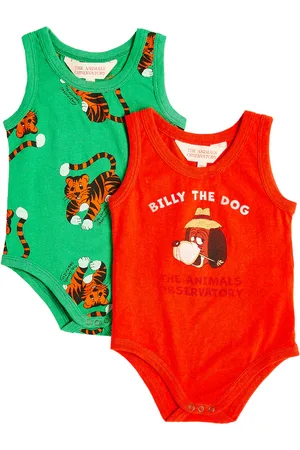 The Animals Observatory Baby set of 2 printed cotton bodysuits