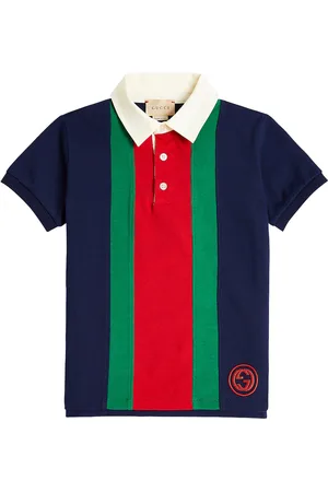 Gucci Web Stripe cotton jersey polo shirt