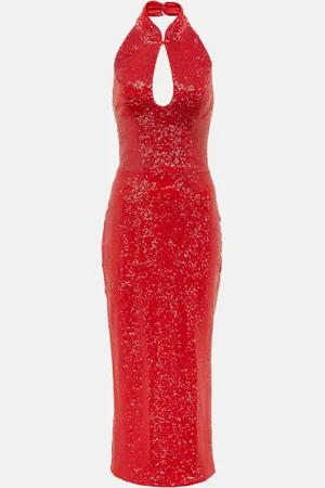 Rasario Sequined cutout midi dress